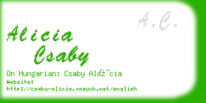 alicia csaby business card